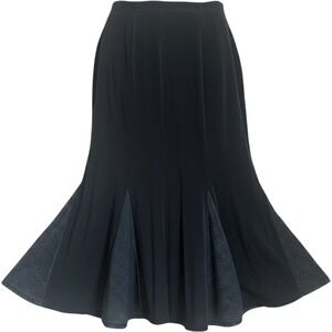 Carolyn Strauss Maxi Skirt Womens Size M Black Glitter Mesh Trumpet Whimsigoth